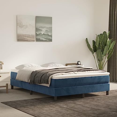 Teenpull Boxspringbett 140x190 cm mit Taschenfederkernmatratze, Dunkelblau Samt Bezug, Hautfreundliche Matratzenauflage, Stabiler Holzrahmen für erholsamen Schlaf, Modernes Polsterbett Teenpull Boxspringbett 140x190 cm mit Taschenfederkernmatratze, Dunkelblau Samt Bezug, Hautfreundliche Matratzenauflage, Stabiler Holzrahmen für erholsamen Schlaf, Modernes Polsterbett von Teenpull