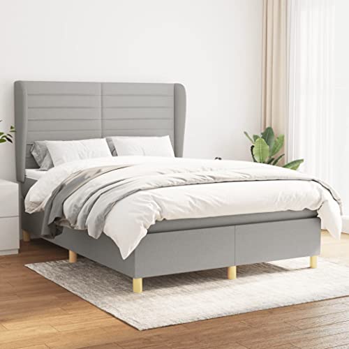 Teenpull Boxspringbett 140x200 cm mit Matratze, höhenverstellbarem Kopfteil, Stoff Hellgrau, modernes Schlafzimmer Bettrahmen Möbel Set für erholsamen Schlaf Teenpull Boxspringbett 140x200 cm mit Matratze, höhenverstellbarem Kopfteil, Stoff Hellgrau, modernes Schlafzimmer Bettrahmen Möbel Set für erholsamen Schlaf von Teenpull