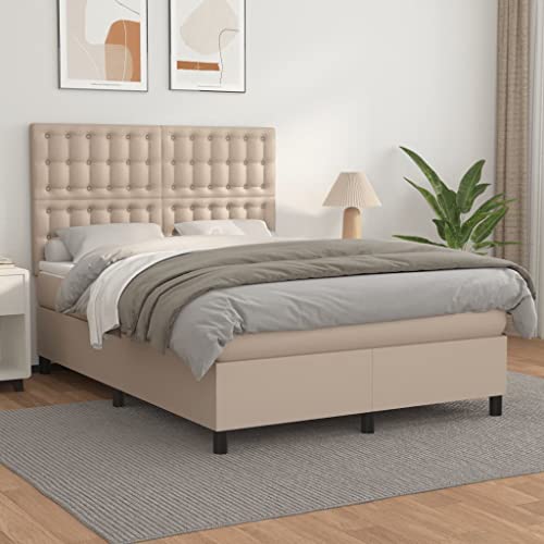 Teenpull Boxspringbett 140x200cm, Cappuccino-Braun Kunstleder, Höhenverstellbares Kopfteil, Taschenfederkernmatratze, Mittelharte Unterstützung, Komplettset Teenpull Boxspringbett 140x200cm, Cappuccino-Braun Kunstleder, Höhenverstellbares Kopfteil, Taschenfederkernmatratze, Mittelharte Unterstützung, Komplettset von Teenpull