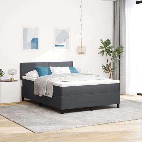 Teenpull Boxspringbett 160x200 cm, dunkelgrau, Samtstoff, mit Memory-Schaum-Matratze, Kopfteil, für 2 Personen, modernes Design von Teenpull