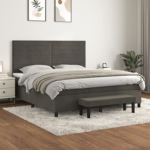 Teenpull Boxspringbett 180x200 cm dunkelgrau Samt, Polsterbett mit Matratze, verstellbarem Kopfteil, Bettgestell, Möbel Set für Schlafzimmer, erholsamer Schlaf Teenpull Boxspringbett 180x200 cm dunkelgrau Samt, Polsterbett mit Matratze, verstellbarem Kopfteil, Bettgestell, Möbel Set für Schlafzimmer, erholsamer Schlaf von Teenpull