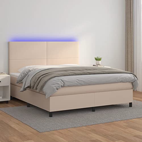 Teenpull Boxspringbett 180x200cm Kunstleder Cappuccino-Braun Matratze LED verstellbares Kopfteil Stabiler Bettrahmen gepolstertes Plattform Design erholsamer Schlaf Teenpull Boxspringbett 180x200cm Kunstleder Cappuccino-Braun Matratze LED verstellbares Kopfteil Stabiler Bettrahmen gepolstertes Plattform Design erholsamer Schlaf von Teenpull