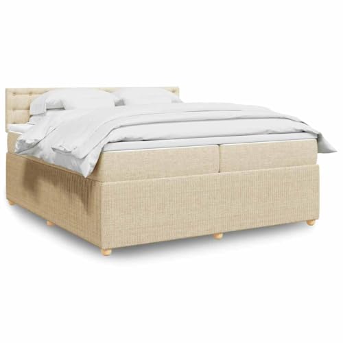 Teenpull Boxspringbett 200x200 cm Creme Stoff, Polsterbett mit Matratze, Kopfteil & Taschenfederkern, modernes Schlafzimmer Set für erholsamen Schlaf Teenpull Boxspringbett 200x200 cm Creme Stoff, Polsterbett mit Matratze, Kopfteil & Taschenfederkern, modernes Schlafzimmer Set für erholsamen Schlaf von Teenpull