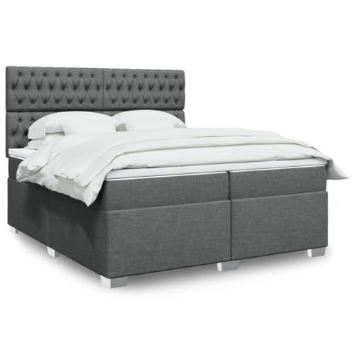 Teenpull Boxspringbett 200x200 cm Dunkelgrau Stoff, Polsterbett mit Taschenfederkernmatratze, höhenverstellbarem Kopfteil und Ambiente-LED-Beleuchtung für erholsamen Schlaf Teenpull Boxspringbett 200x200 cm Dunkelgrau Stoff, Polsterbett mit Taschenfederkernmatratze, höhenverstellbarem Kopfteil und Ambiente-LED-Beleuchtung für erholsamen Schlaf von Teenpull