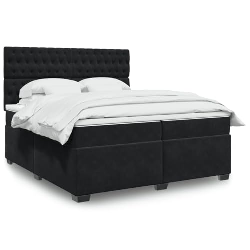 Teenpull Boxspringbett 200x200 cm Schwarz mit Samtbezug, Taschenfederkernmatratze, höhenverstellbarem Kopfteil und Ambiente-LED-Beleuchtung, modernes Polsterbett für Schlafzimmer Teenpull Boxspringbett 200x200 cm Schwarz mit Samtbezug, Taschenfederkernmatratze, höhenverstellbarem Kopfteil und Ambiente-LED-Beleuchtung, modernes Polsterbett für Schlafzimmer von Teenpull