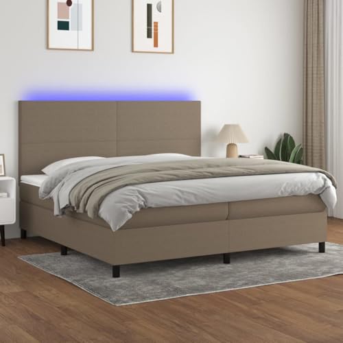 Teenpull Boxspringbett 200x200 cm Taupe, Stoffbezug, mit Taschenfederkernmatratze, verstellbarem Kopfteil & farbigem LED-Streifen, modernes Schlafzimmer Möbel-Set Teenpull Boxspringbett 200x200 cm Taupe, Stoffbezug, mit Taschenfederkernmatratze, verstellbarem Kopfteil & farbigem LED-Streifen, modernes Schlafzimmer Möbel-Set von Teenpull
