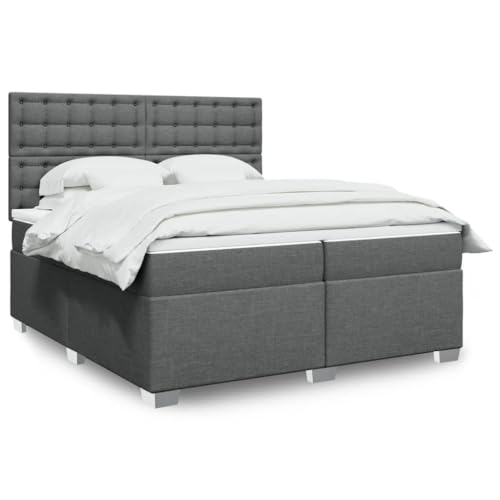 Teenpull Boxspringbett 200x200 cm dunkelgrau aus Stoff mit Taschenfederkernmatratze, höhenverstellbarem Kopfteil und LED-Beleuchtung für entspannten Schlaf Teenpull Boxspringbett 200x200 cm dunkelgrau aus Stoff mit Taschenfederkernmatratze, höhenverstellbarem Kopfteil und LED-Beleuchtung für entspannten Schlaf von Teenpull