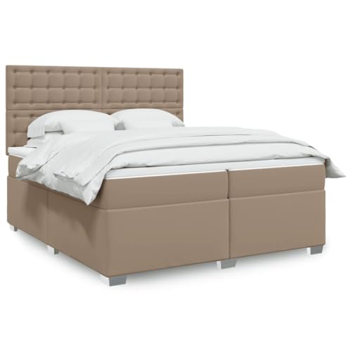 Teenpull Boxspringbett 200x200cm, Cappuccino-Braun Kunstleder, mit Taschenfederkernmatratze, LED-Beleuchtung, Höhenverstellbarem Kopfteil, Moderne Schlafzimmer Möbel Teenpull Boxspringbett 200x200cm, Cappuccino-Braun Kunstleder, mit Taschenfederkernmatratze, LED-Beleuchtung, Höhenverstellbarem Kopfteil, Moderne Schlafzimmer Möbel von Teenpull