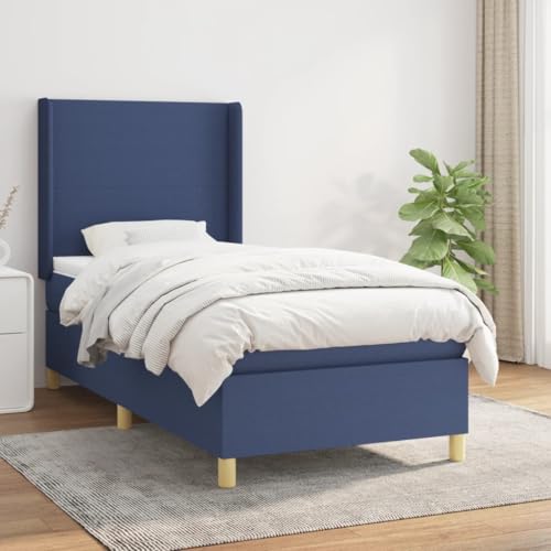 Teenpull Boxspringbett 90x190 cm, Blaues Gepolstertes Einzelbett mit Matratze und Höhenverstellbarem Kopfteil, Robuster Stoffbezug für Erholsamen Schlaf, Komfortables Schlafzimmer Set Teenpull Boxspringbett 90x190 cm, Blaues Gepolstertes Einzelbett mit Matratze und Höhenverstellbarem Kopfteil, Robuster Stoffbezug für Erholsamen Schlaf, Komfortables Schlafzimmer Set von Teenpull