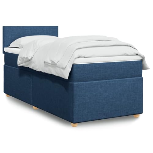 Teenpull Boxspringbett 90x190 cm mit Matratze, Kopfteil und Stoffbezug, blaues Polsterbett Komplettset für Schlafzimmer Möbel, stabile Bettrahmen Unterstützung für erholsamen Schlaf. Teenpull Boxspringbett 90x190 cm mit Matratze, Kopfteil und Stoffbezug, blaues Polsterbett Komplettset für Schlafzimmer Möbel, stabile Bettrahmen Unterstützung für erholsamen Schlaf. von Teenpull