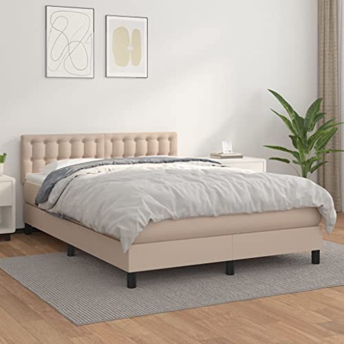 Teenpull Boxspringbett Cappuccino-Braun 140x190cm, Kunstleder gepolstert mit Taschenfederkernmatratze, Matratzenauflage, höhenverstellbarem Kopfteil, langlebiger Bettrahmen, modernes Möbel Teenpull Boxspringbett Cappuccino-Braun 140x190cm, Kunstleder gepolstert mit Taschenfederkernmatratze, Matratzenauflage, höhenverstellbarem Kopfteil, langlebiger Bettrahmen, modernes Möbel von Teenpull