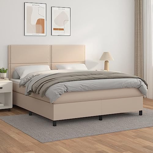 Teenpull Boxspringbett Cappuccino-Braun 180x200 cm, Kunstleder Polsterbett mit verstellbarem Kopfteil, Taschenfederkernmatratze für erholsamen Schlaf, robuste Matratzenauflage Teenpull Boxspringbett Cappuccino-Braun 180x200 cm, Kunstleder Polsterbett mit verstellbarem Kopfteil, Taschenfederkernmatratze für erholsamen Schlaf, robuste Matratzenauflage von Teenpull