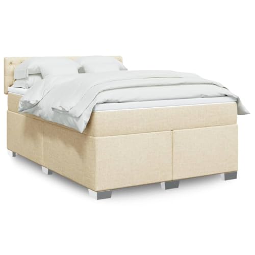 Teenpull Boxspringbett Creme 140x200 cm, Stoffbezug mit Taschenfederkernmatratze, Komfortable Matratzenauflage, Stabiles Lattenrost für optimale Unterstützung, Polsterbett Set Teenpull Boxspringbett Creme 140x200 cm, Stoffbezug mit Taschenfederkernmatratze, Komfortable Matratzenauflage, Stabiles Lattenrost für optimale Unterstützung, Polsterbett Set von Teenpull