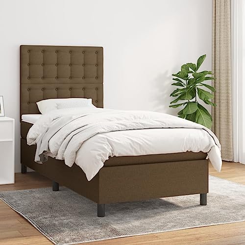 Teenpull Boxspringbett Dunkelbraun 100x200 cm Stoff, gepolstert mit Matratze, verstellbarem Kopfteil, Stabiler Rahmen für erholsamen Schlaf, modernes Schlafzimmermöbel Komplettset Teenpull Boxspringbett Dunkelbraun 100x200 cm Stoff, gepolstert mit Matratze, verstellbarem Kopfteil, Stabiler Rahmen für erholsamen Schlaf, modernes Schlafzimmermöbel Komplettset von Teenpull