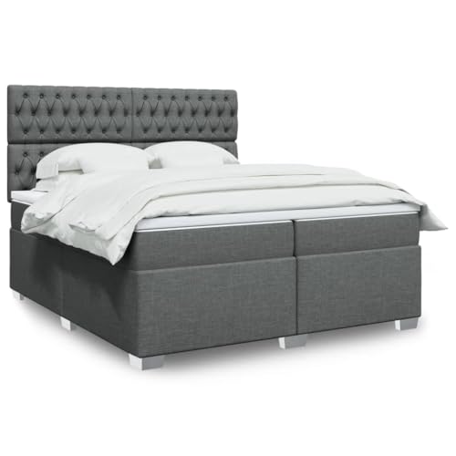 Teenpull Boxspringbett Dunkelgrau 200x200 cm, Stoffbezug, mit Taschenfederkernmatratze, höhenverstellbarem Kopfteil und Matratzenauflage für Schlafzimmer Teenpull Boxspringbett Dunkelgrau 200x200 cm, Stoffbezug, mit Taschenfederkernmatratze, höhenverstellbarem Kopfteil und Matratzenauflage für Schlafzimmer von Teenpull