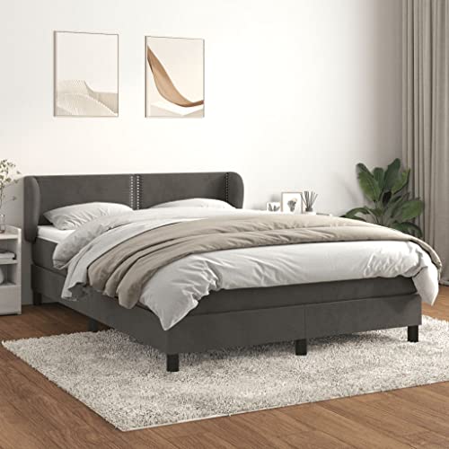 Teenpull Boxspringbett Dunkelgrau Samt 140x190 cm, Gepolstertes Bett mit Höhenverstellbarem Kopfteil, Robuster Bettrahmen und Taschenfederkernmatratze, Komfortables Schlafzimmer-Set Teenpull Boxspringbett Dunkelgrau Samt 140x190 cm, Gepolstertes Bett mit Höhenverstellbarem Kopfteil, Robuster Bettrahmen und Taschenfederkernmatratze, Komfortables Schlafzimmer-Set von Teenpull