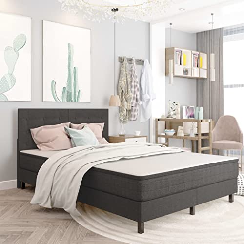 Teenpull Boxspringbett Dunkelgrau Stoff 140x200 cm, Robustes Polsterbett mit Federkernmatratze, Weichem Kopfteil und Pflegeleichtem Bezug für Schlafzimmer Teenpull Boxspringbett Dunkelgrau Stoff 140x200 cm, Robustes Polsterbett mit Federkernmatratze, Weichem Kopfteil und Pflegeleichtem Bezug für Schlafzimmer von Teenpull