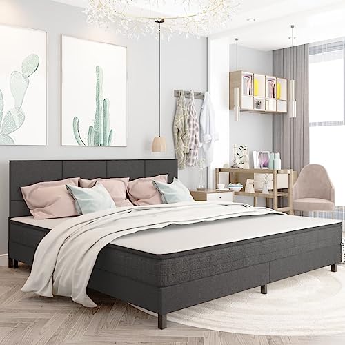 Teenpull Boxspringbett Dunkelgrau Stoff 200x200 cm, Robustes Bettgestell, Gesteppte Matratze, bequemes Schlafzimmer-Möbelset Teenpull Boxspringbett Dunkelgrau Stoff 200x200 cm, Robustes Bettgestell, Gesteppte Matratze, bequemes Schlafzimmer-Möbelset von Teenpull