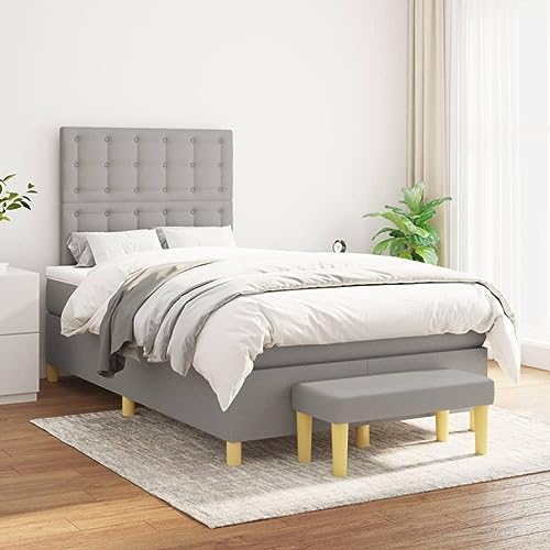 Teenpull Boxspringbett Hellgrau 120x200 cm, Polsterbett mit Taschenfederkernmatratze, höhenverstellbarem Kopfteil und Bank, strapazierfähiger Stoff für erholsamen Schlaf Teenpull Boxspringbett Hellgrau 120x200 cm, Polsterbett mit Taschenfederkernmatratze, höhenverstellbarem Kopfteil und Bank, strapazierfähiger Stoff für erholsamen Schlaf von Teenpull