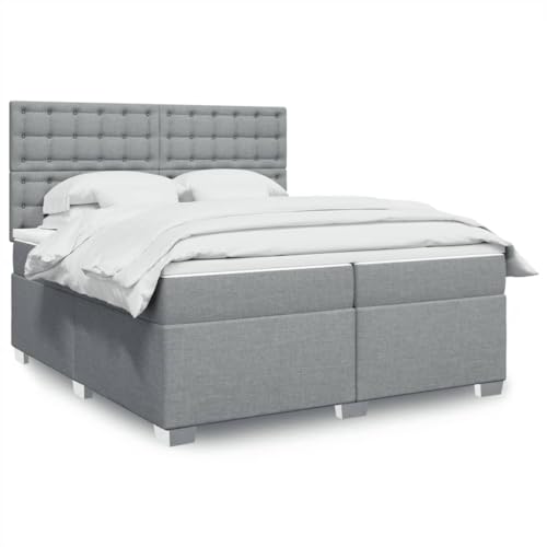 Teenpull Boxspringbett Hellgrau 200x200 cm mit Taschenfederkernmatratze, höhenverstellbarem Kopfteil & LED-Beleuchtung, gepolstertes Stoff Bettrahmen Möbel Set für erholsamen Schlaf. Teenpull Boxspringbett Hellgrau 200x200 cm mit Taschenfederkernmatratze, höhenverstellbarem Kopfteil & LED-Beleuchtung, gepolstertes Stoff Bettrahmen Möbel Set für erholsamen Schlaf. von Teenpull