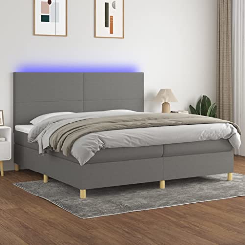 Teenpull Boxspringbett Komplett-Set Dunkelgrau 200x200 cm, inklusive Taschenfederkernmatratze, LED-Beleuchtung & höhenverstellbarem Kopfteil, atmungsaktiver Stoff für erholsamen Schlaf Teenpull Boxspringbett Komplett-Set Dunkelgrau 200x200 cm, inklusive Taschenfederkernmatratze, LED-Beleuchtung & höhenverstellbarem Kopfteil, atmungsaktiver Stoff für erholsamen Schlaf von Teenpull