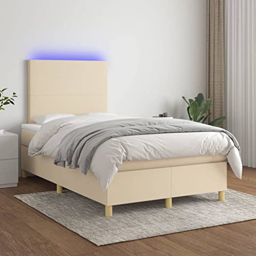 Teenpull Boxspringbett Komplett-Set mit Matratze LED Beleuchtung, Creme Stoffbezug 120x200 cm, verstellbares gepolstertes Kopfteil, Taschenfederkern für erholsamen Schlaf Teenpull Boxspringbett Komplett-Set mit Matratze LED Beleuchtung, Creme Stoffbezug 120x200 cm, verstellbares gepolstertes Kopfteil, Taschenfederkern für erholsamen Schlaf von Teenpull