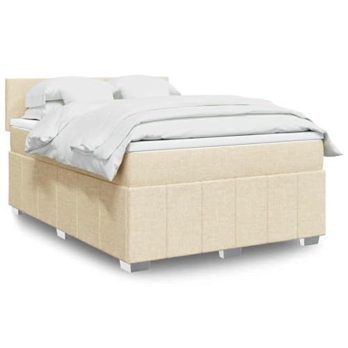 Teenpull Boxspringbett Komplettset, Polsterbett mit Matratze und Kopfteil, 140x190 cm Stoff Creme, Bettrahmen mit LED Beleuchtung, Taschenfederkernmatratze für erholsamen Schlaf, modernes Möbelstück Teenpull Boxspringbett Komplettset, Polsterbett mit Matratze und Kopfteil, 140x190 cm Stoff Creme, Bettrahmen mit LED Beleuchtung, Taschenfederkernmatratze für erholsamen Schlaf, modernes Möbelstück von Teenpull
