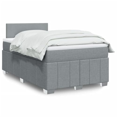 Teenpull Boxspringbett Komplettset mit Matratze, Kopfteil und Topper, Polsterbett Hellgrau 120x200 cm, Strapazierfähiger Stoff, Taschenfederkern für erholsamen Schlaf, Stabiler Bettrahmen als Möbel Teenpull Boxspringbett Komplettset mit Matratze, Kopfteil und Topper, Polsterbett Hellgrau 120x200 cm, Strapazierfähiger Stoff, Taschenfederkern für erholsamen Schlaf, Stabiler Bettrahmen als Möbel von Teenpull