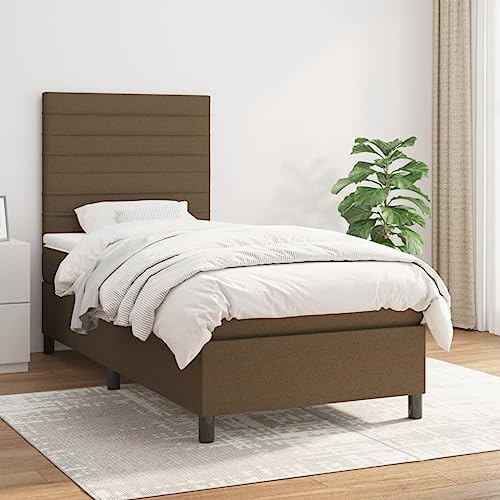 Teenpull Boxspringbett Matratze 100x200 cm, Dunkelbraun Stoffbezogen, Taschenfederkern-Matratze, höhenverstellbares Kopfteil, Polsterbett Set für erholsamen Schlaf, Schlafzimmermöbel Teenpull Boxspringbett Matratze 100x200 cm, Dunkelbraun Stoffbezogen, Taschenfederkern-Matratze, höhenverstellbares Kopfteil, Polsterbett Set für erholsamen Schlaf, Schlafzimmermöbel von Teenpull