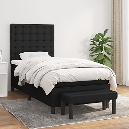 Teenpull Boxspringbett Schwarz 100x200 cm mit Stoffbezug, höhenverstellbarem Kopfteil, Taschenfederkern Matratze, inkl. Matratzenauflage & Bank, Bettrahmen Schlafzimmer Möbel Set Teenpull Boxspringbett Schwarz 100x200 cm mit Stoffbezug, höhenverstellbarem Kopfteil, Taschenfederkern Matratze, inkl. Matratzenauflage & Bank, Bettrahmen Schlafzimmer Möbel Set von Teenpull