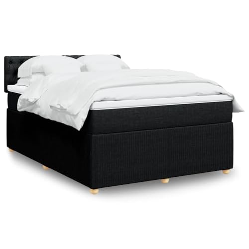 Teenpull Boxspringbett Schwarz 140x190 cm, Stoffbezug Polsterbett Komplettset mit Matratze und Kopfteil, Komfortables Schlafzimmermöbel für erholsamen Schlaf Teenpull Boxspringbett Schwarz 140x190 cm, Stoffbezug Polsterbett Komplettset mit Matratze und Kopfteil, Komfortables Schlafzimmermöbel für erholsamen Schlaf von Teenpull