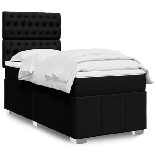 Teenpull Boxspringbett Schwarz 80x200 cm Stoffbezug mit Matratze und Topper Höhenverstellbares Kopfteil Taschenfederkern Komfort Schlafzimmer Möbel Teenpull Boxspringbett Schwarz 80x200 cm Stoffbezug mit Matratze und Topper Höhenverstellbares Kopfteil Taschenfederkern Komfort Schlafzimmer Möbel von Teenpull