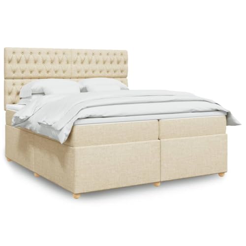 Teenpull Boxspringbett Set 200x200 cm, Polsterbett Stoff Creme mit Taschenfederkernmatratze, LED Beleuchtung, Höhenverstellbares Kopfteil, für erholsamen Schlaf. Teenpull Boxspringbett Set 200x200 cm, Polsterbett Stoff Creme mit Taschenfederkernmatratze, LED Beleuchtung, Höhenverstellbares Kopfteil, für erholsamen Schlaf. von Teenpull
