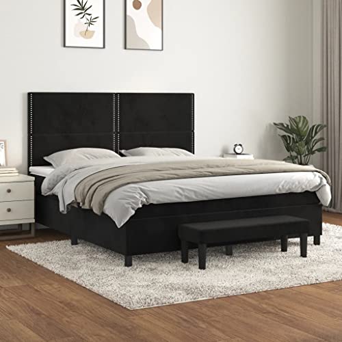 Teenpull Boxspringbett mit Komfort-Matratze und Matratzenauflage, Samt Schwarz 180x200 cm, inkl. höhenverstellbarem Kopfteil und Bank für erholsamen Schlaf im Schlafzimmer Teenpull Boxspringbett mit Komfort-Matratze und Matratzenauflage, Samt Schwarz 180x200 cm, inkl. höhenverstellbarem Kopfteil und Bank für erholsamen Schlaf im Schlafzimmer von Teenpull