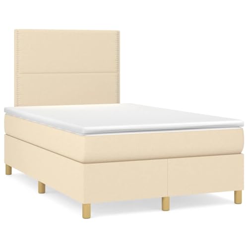 Teenpull Boxspringbett mit Matratze, 120x190 cm, Creme Stoffbezug, Komfortabler Bettrahmen mit Höhenverstellbarem Kopfteil, Taschenfederkern für erholsamen Schlaf, Ideale Möbel Teenpull Boxspringbett mit Matratze, 120x190 cm, Creme Stoffbezug, Komfortabler Bettrahmen mit Höhenverstellbarem Kopfteil, Taschenfederkern für erholsamen Schlaf, Ideale Möbel von Teenpull