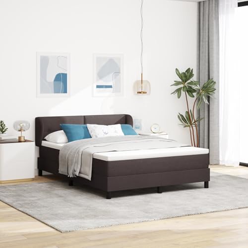 Teenpull Boxspringbett mit Matratze, 140x200 cm, Dunkelbraun, Stoff, komfortable Federkernmatratze, modernes Design für Ihr Schlafzimmer von Teenpull