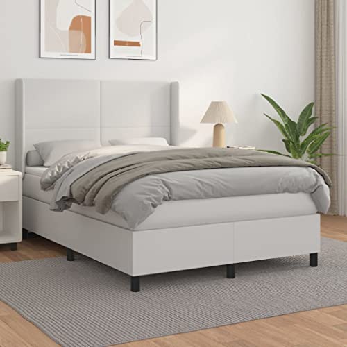 Teenpull Boxspringbett mit Matratze, 140x200 cm, weißes Kunstleder, höhenverstellbares Kopfteil, Taschenfederkernmatratze, mittelharte Unterstützung, luxuriöses Schlafzimmer-Set Teenpull Boxspringbett mit Matratze, 140x200 cm, weißes Kunstleder, höhenverstellbares Kopfteil, Taschenfederkernmatratze, mittelharte Unterstützung, luxuriöses Schlafzimmer-Set von Teenpull