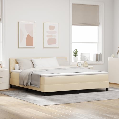 Teenpull Boxspringbett mit Matratze, 180x200 cm, Cremefarbener Stoff, Modernes Design, Robuster Rahmen, Komfortables Schlafzimmer Möbel Set Teenpull Boxspringbett mit Matratze, 180x200 cm, Cremefarbener Stoff, Modernes Design, Robuster Rahmen, Komfortables Schlafzimmer Möbel Set von Teenpull