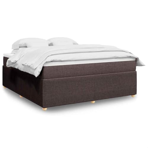 Teenpull Boxspringbett mit Matratze, 180x200 cm, Dunkelbraun, Stoffbezug, Komfortmatratze, Taschenfederkern, Topper, Bettrahmen aus Kiefernholz von Teenpull