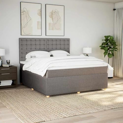 Teenpull Boxspringbett mit Matratze, 180x200 cm, Taupe Stoff, höhenverstellbares Kopfteil, LED-Beleuchtung, für erholsamen Schlaf, Komfort Teenpull Boxspringbett mit Matratze, 180x200 cm, Taupe Stoff, höhenverstellbares Kopfteil, LED-Beleuchtung, für erholsamen Schlaf, Komfort von Teenpull