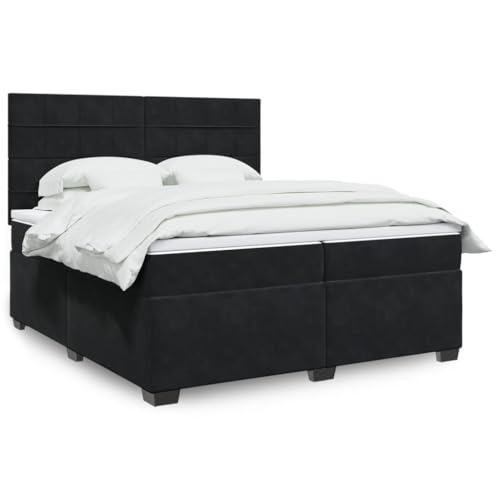 Teenpull Boxspringbett mit Matratze, 200x200 cm, Samt Schwarz, Höhenverstellbares Kopfteil, LED-Beleuchtung, Komfortable Matratzenauflage Teenpull Boxspringbett mit Matratze, 200x200 cm, Samt Schwarz, Höhenverstellbares Kopfteil, LED-Beleuchtung, Komfortable Matratzenauflage von Teenpull