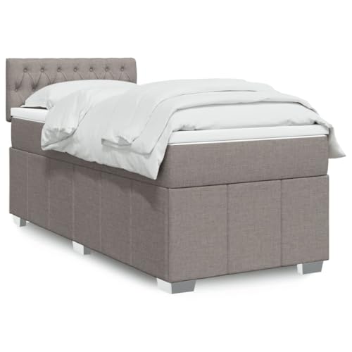 Teenpull Boxspringbett mit Matratze, 80x200 cm, Taupe Stoff, Polsterbett mit Taschenfederkernmatratze, Topper & LED-Beleuchtung für erholsamen Schlaf Teenpull Boxspringbett mit Matratze, 80x200 cm, Taupe Stoff, Polsterbett mit Taschenfederkernmatratze, Topper & LED-Beleuchtung für erholsamen Schlaf von Teenpull