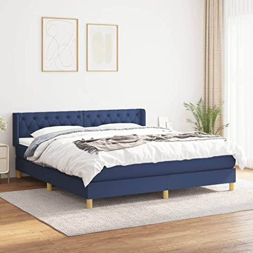 Teenpull Boxspringbett mit Matratze, Blau 160x200 cm, Stoffbezug, verstellbares Kopfteil, Taschenfederkernmatratze, mittelfeste Unterstützung, für erholsamen Schlaf Teenpull Boxspringbett mit Matratze, Blau 160x200 cm, Stoffbezug, verstellbares Kopfteil, Taschenfederkernmatratze, mittelfeste Unterstützung, für erholsamen Schlaf von Teenpull
