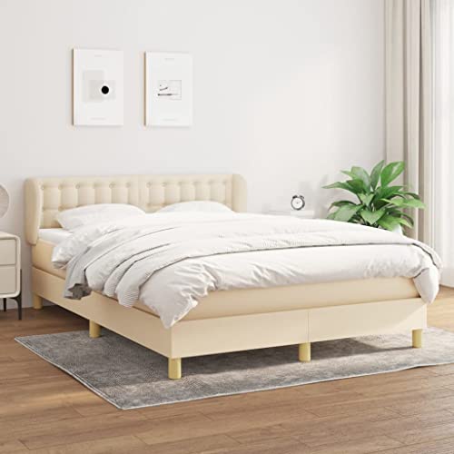 Teenpull Boxspringbett mit Matratze, Creme 140x200 cm, Stoffbezug, höhenverstellbares Kopfteil, Taschenfederkern, für erholsamen Schlaf Teenpull Boxspringbett mit Matratze, Creme 140x200 cm, Stoffbezug, höhenverstellbares Kopfteil, Taschenfederkern, für erholsamen Schlaf von Teenpull