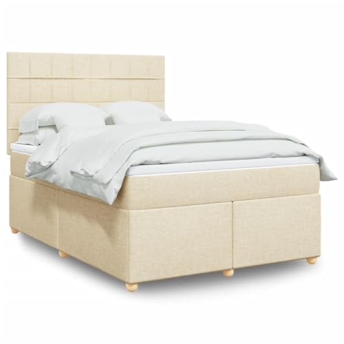 Teenpull Boxspringbett mit Matratze, Creme Stoff 160x200 cm, Höhenverstellbares Kopfteil, Taschenfederkernmatratze für Optimalen Schlafkomfort, Modernes Schlafzimmer Möbel Set Teenpull Boxspringbett mit Matratze, Creme Stoff 160x200 cm, Höhenverstellbares Kopfteil, Taschenfederkernmatratze für Optimalen Schlafkomfort, Modernes Schlafzimmer Möbel Set von Teenpull