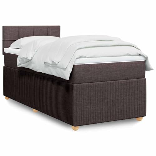Teenpull Boxspringbett mit Matratze, Dunkelbraun Stoff, 80x200 cm, Taschenfederkernmatratze, LED-Beleuchtung, Kopfteil, Moderne Schlafzimmer Möbel Set Teenpull Boxspringbett mit Matratze, Dunkelbraun Stoff, 80x200 cm, Taschenfederkernmatratze, LED-Beleuchtung, Kopfteil, Moderne Schlafzimmer Möbel Set von Teenpull