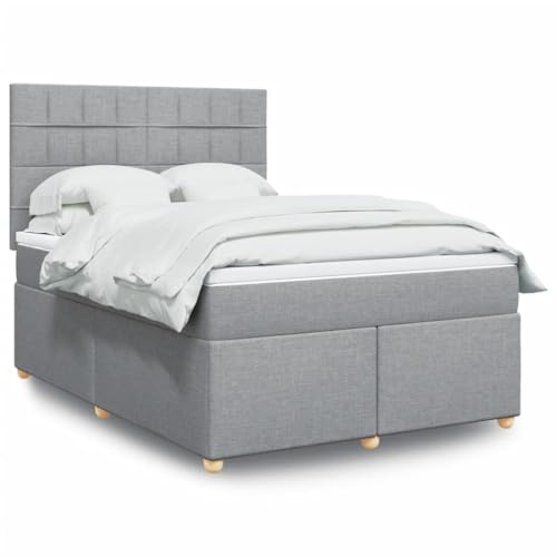 Teenpull Boxspringbett mit Matratze, Hellgrau, 140x200 cm, Stoffbezug, Taschenfederkern, höhenverstellbares Kopfteil, Schlafzimmer Möbel Set Teenpull Boxspringbett mit Matratze, Hellgrau, 140x200 cm, Stoffbezug, Taschenfederkern, höhenverstellbares Kopfteil, Schlafzimmer Möbel Set von Teenpull