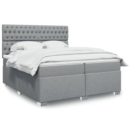 Teenpull Boxspringbett mit Matratze, Hellgrau 200x200 cm, Stoffbezug, Komfort-Taschenfederkern, verstellbares Kopfteil, LED-Beleuchtung für Schlafzimmer Teenpull Boxspringbett mit Matratze, Hellgrau 200x200 cm, Stoffbezug, Komfort-Taschenfederkern, verstellbares Kopfteil, LED-Beleuchtung für Schlafzimmer von Teenpull