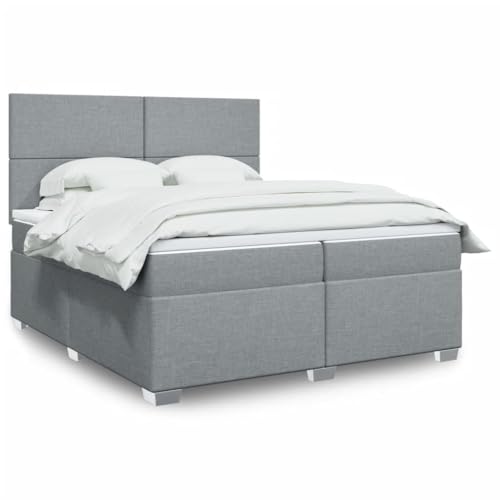 Teenpull Boxspringbett mit Matratze, Hellgrau 200x200 cm, Stoffbezug mit Taschenfederkernmatratze, höhenverstellbares Kopfteil, LED-Beleuchtung für Schlafzimmer Teenpull Boxspringbett mit Matratze, Hellgrau 200x200 cm, Stoffbezug mit Taschenfederkernmatratze, höhenverstellbares Kopfteil, LED-Beleuchtung für Schlafzimmer von Teenpull