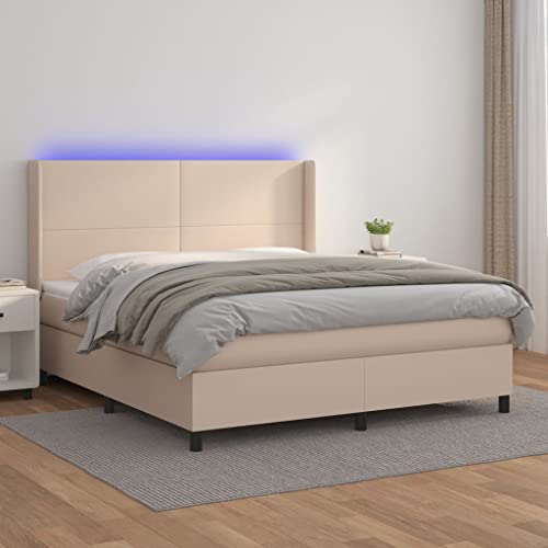 Teenpull Boxspringbett mit Matratze, LED-Beleuchtung, verstellbarem Kopfteil, langlebigem Kunstleder, 180x200cm für Schlafzimmer Teenpull Boxspringbett mit Matratze, LED-Beleuchtung, verstellbarem Kopfteil, langlebigem Kunstleder, 180x200cm für Schlafzimmer von Teenpull